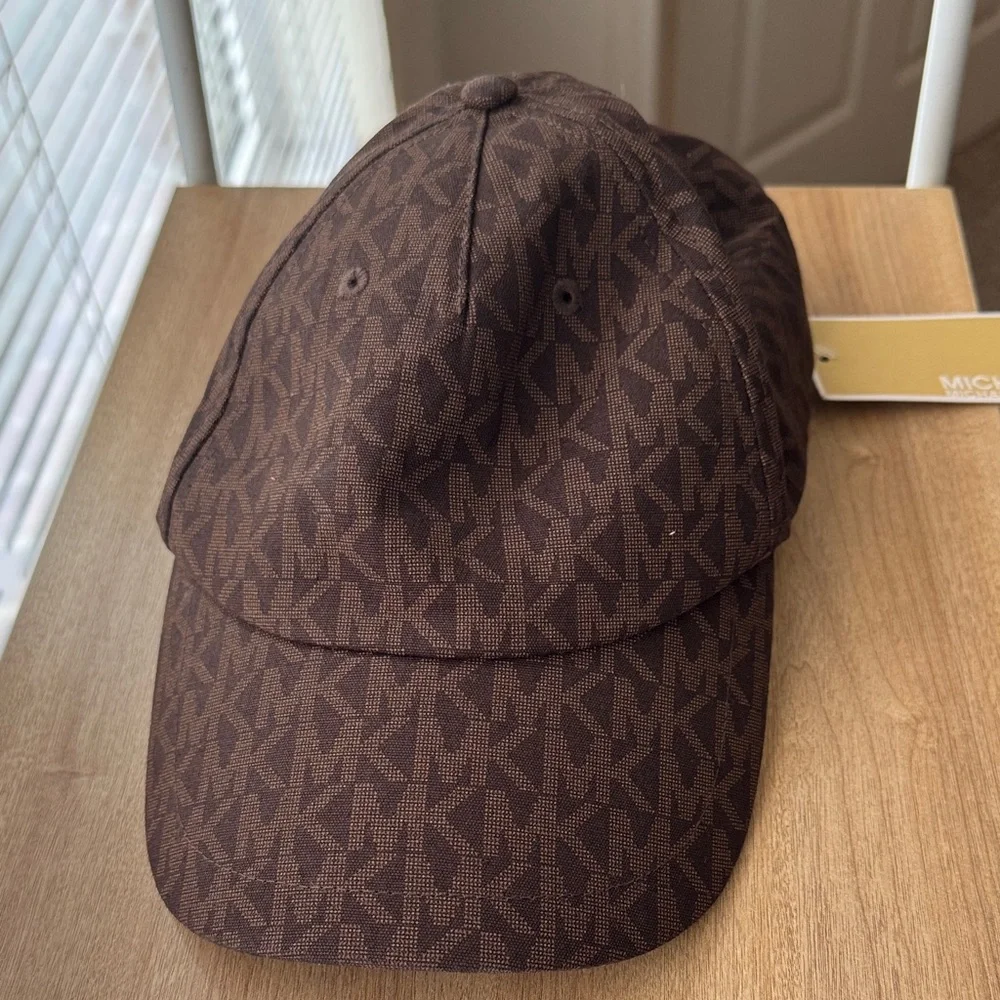 NWT Michael Kors Dark Brown Monogram Hat